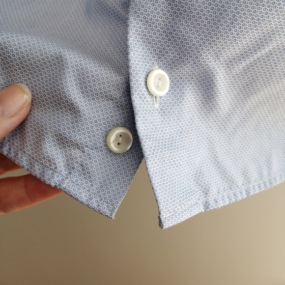 Eton Super Slim Fit Men's Dress Shirt Blue Dots 14.5 - Picture 11 of 16
